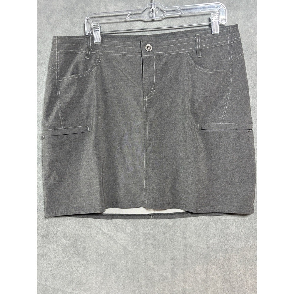 Kuhl Womens Mova Skort Size 14Golf Skirt Built In Shorts Liner Gray Pickleball
